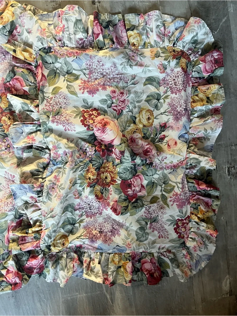 Vintage Ralph Lauren Floral Ruffled Pillow Shams includes 2 Allison shams